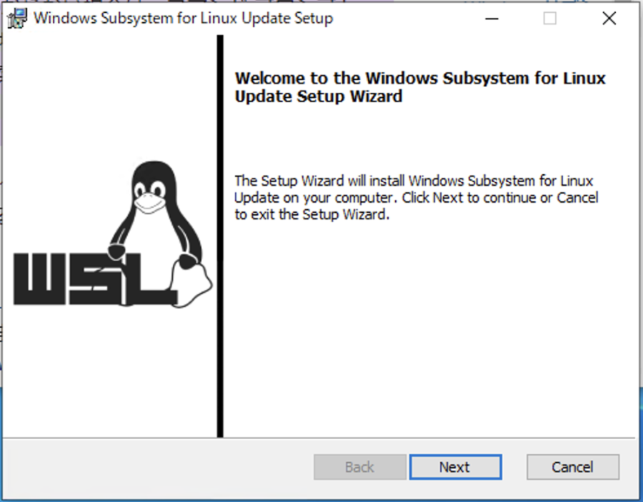 Windows Linux 更新画面